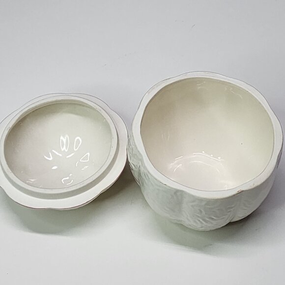 Vintage Elizabeth Arden Trinket Dish Vanity Jar with Lid Floral Design JAPAN - Picture 6 of 8